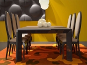 Muebles de salones QUANTUM. Mesa cuadrada G9352-Silla Giulietta