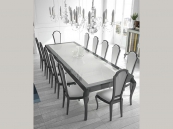 Muebles de salones QUANTUM. Mesa rectangular QUANTUM - silla Berta