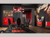 Muebles de salones QUANTUM. Biblioteca G920 - Mesa QUANTUM - Silla Giulietta