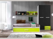 Dormitorio juvenil con cama nido, ambiente 008