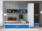 Dormitorio juvenil con cama nido, ambiente 008a