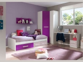Dormitorio juvenil con cama nido, ambiente 009